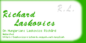 richard laskovics business card